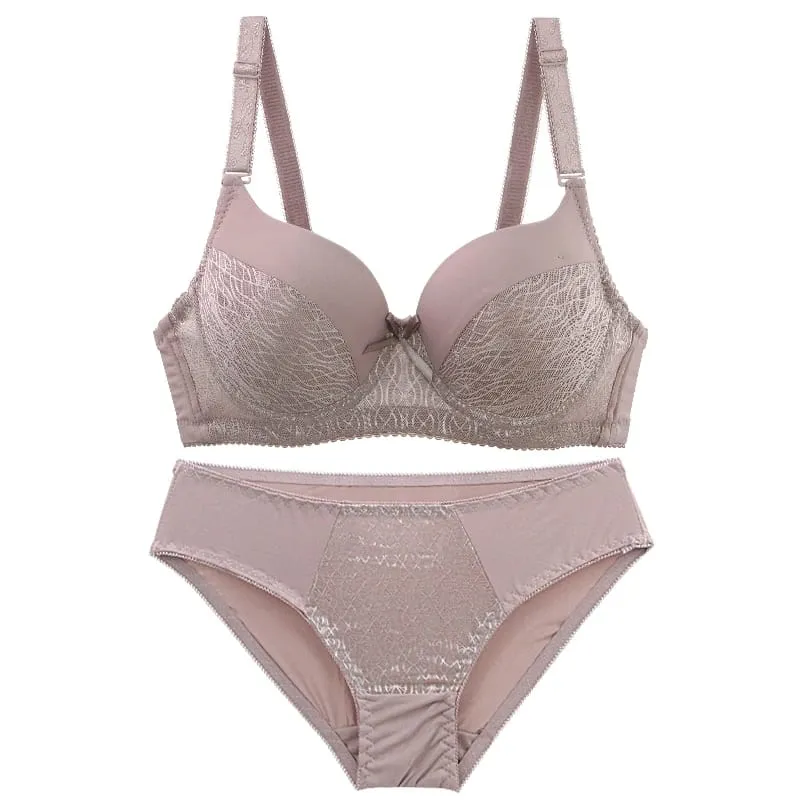 DaiNaFang Seamless Adjustable Minimizer Bra Set Breathable Push Up Side Support Sweat Proof Lingerie ABC Cup Underwear — image 6