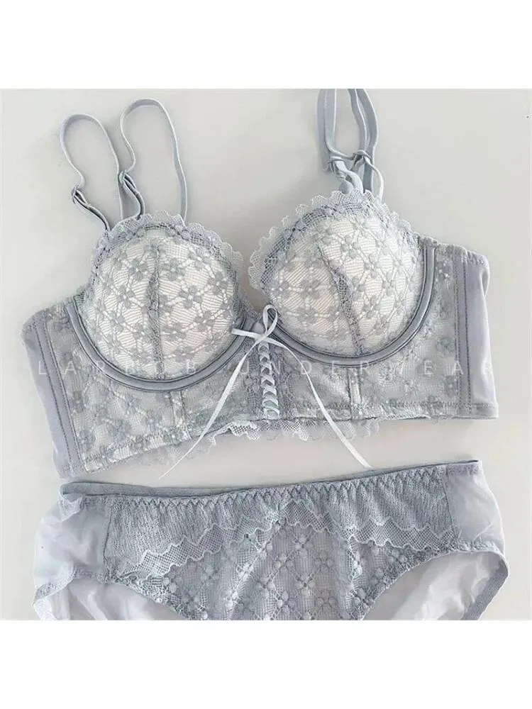 Lace Push Up Bra No Underwear Padding Slim Wireless Seamless Summer Sexy Bralette for Small Chest Lift Side Support Anti Sagging — image 2