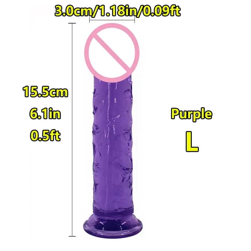 Super Cheap 7 Sizes 5 Colors Realistic Soft Jelly Dildo Suction Cup Adult Sex Toy for Women and Men Vaginal and Anal Masturbator — image 18
