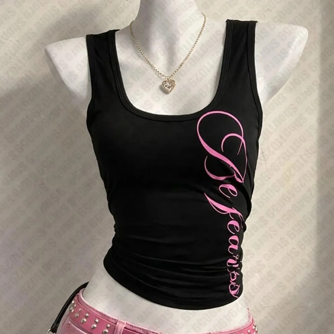 Vintage Clothing Aesthetic Tops for Women Women's Corset Top Y2k Tanks & Camis Summer Grunge Clothes Y2k Emo Crop Top Woman 90s