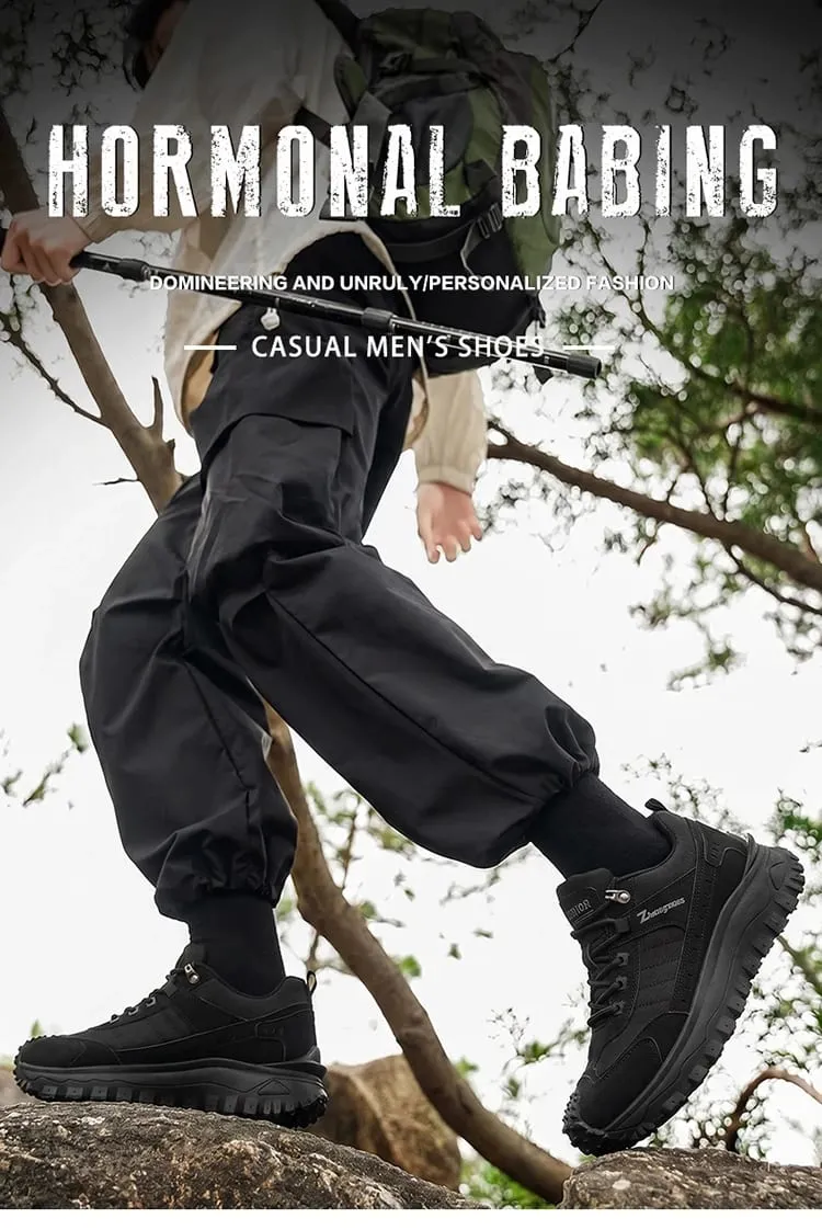 Outdoor Casual Sneakers for Men Thick Bottom Durable Comfortable Lining for Hiking Camping Daily Outing — image 7
