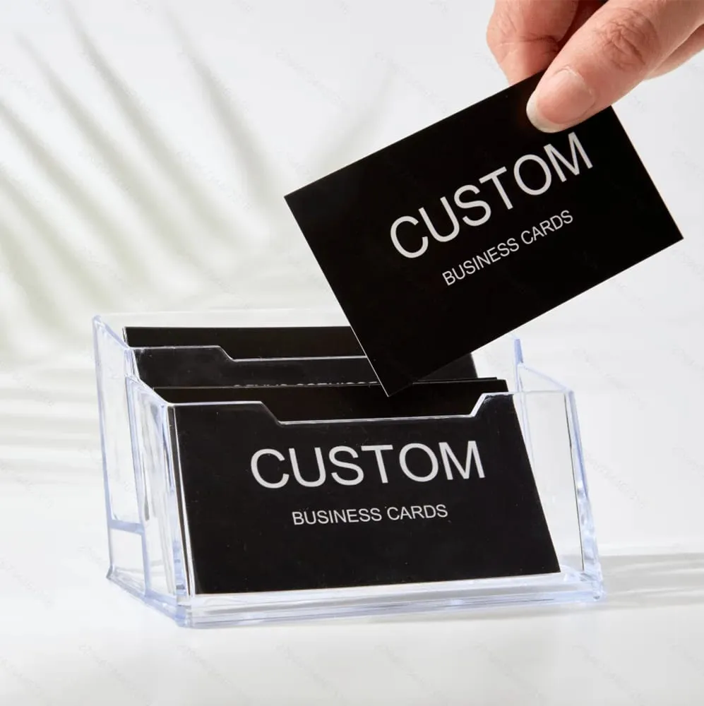 200/500/1000pcs Customizable Cards Personalized Business Cards with Acrylic Storage Box Matte Film Thank You Invitations — image 1