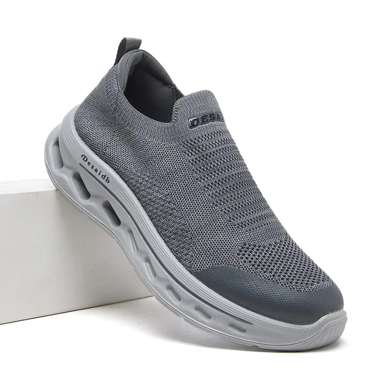 Desai Men's 2026 Autumn Mesh Slip-on Shoes Breathable Hollow Thick Sole Lightweight Casual Sneakers Walking Daily Footwear — image 6