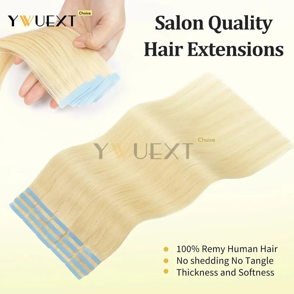 30G-50G Tape in Human Hair Extensions Natural Straight Machine Remy Hair 20pcs/pack Natural Look Hair Easy to Wear for Women — image 5