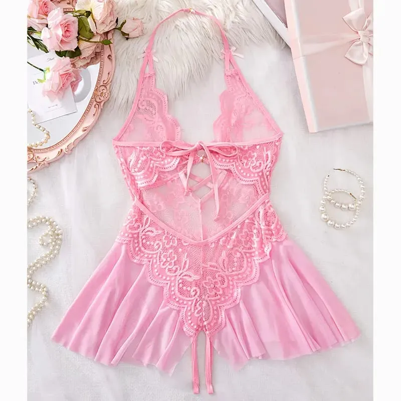 Halter-neck Sexy Bra With Adjustable Straps Open-Back One-Piece Underwear Best-Selling Erotic Lingerie For Women Intimacy Set — image 4