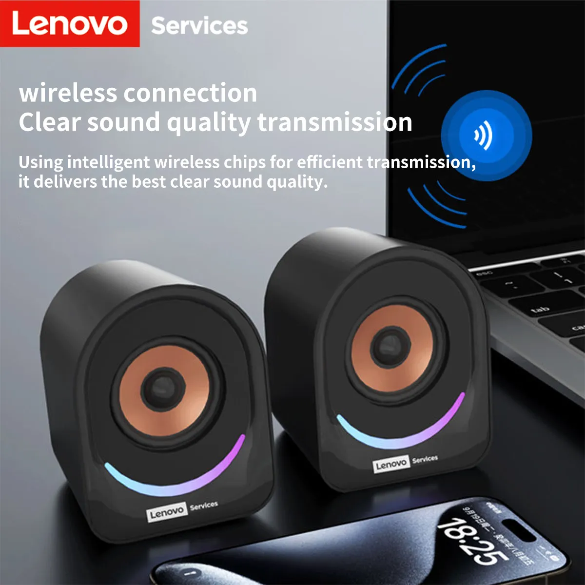 Speaker Desktop Lenovo Speaker Kecil Portabel Speaker Komputer Desktop Laptop Rumah Speaker Mini Berkabel Speaker Laptop Multimedia Desktop Kecil — image 6