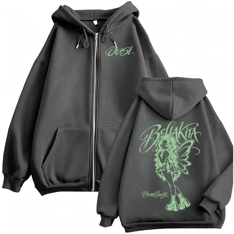 Rapper Omar Courtz Por Si Manana No Estoy Album Tour Zip Up Hoodies Men Women Harajuku Gothic Aesthetics Sweatshirt Jacket Coats