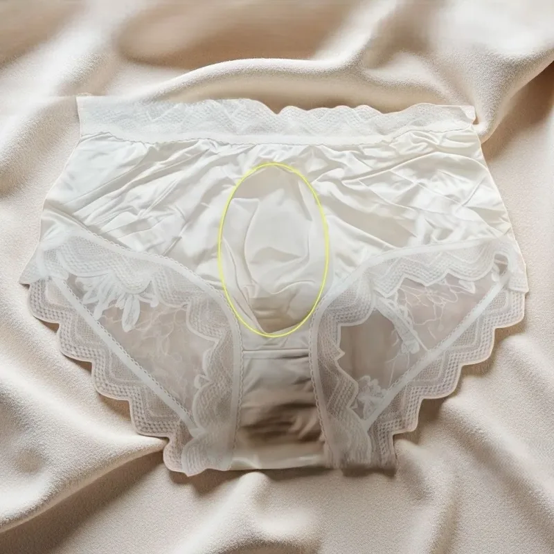 Men Satin Embroidery Floral Lace IceSilk Briefs Underwear 3D Bulge Pouch Panties Erotic Bottom Male Lingerie Tanga
