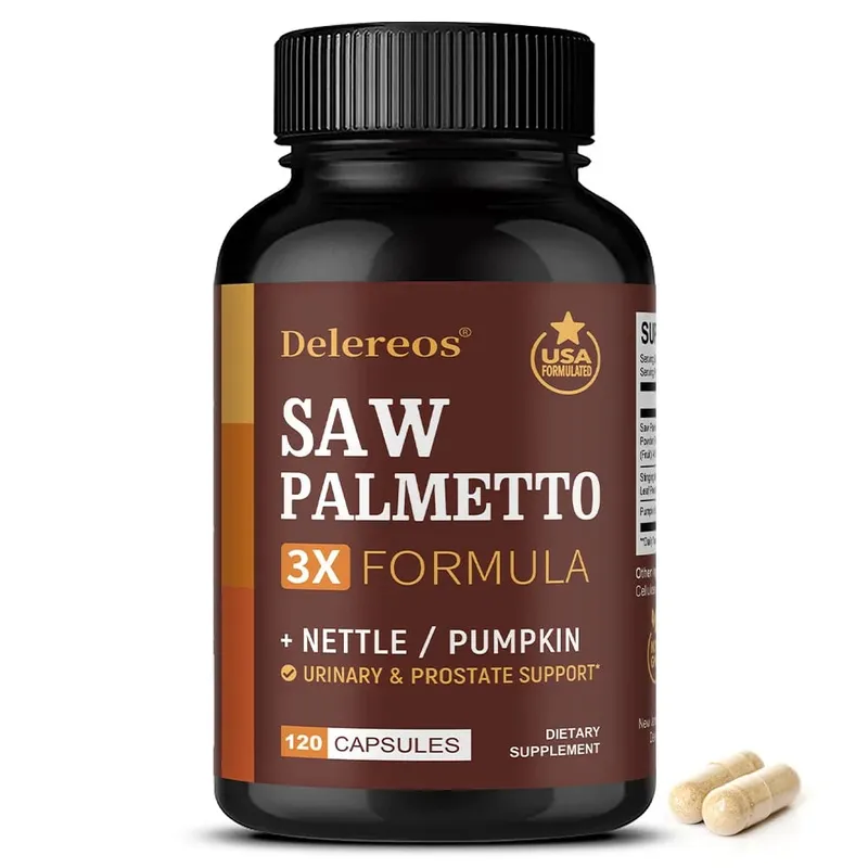 Saw Palmetto Prostate Health Supplement To Promote Urinary Tract Function - 500mg Per Serving DHT Blocker Hair Vitamin Vegan