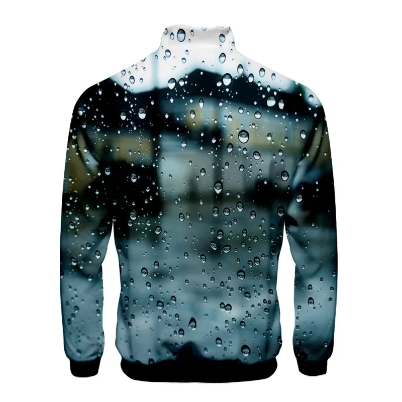 Harajuku Popular Rain 3D Print Zipper Raglan Jacket Windbreaker Boys/Girls Comfortable Stand Collar Jackets Coats — image 6