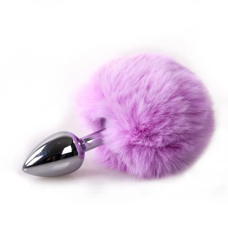 Metal Anal Plug with Rabbit Tail Bunny Tail Pet Role Play Adult Sex Toy for Women Men Couples Fetish Gear Accessories — image 4