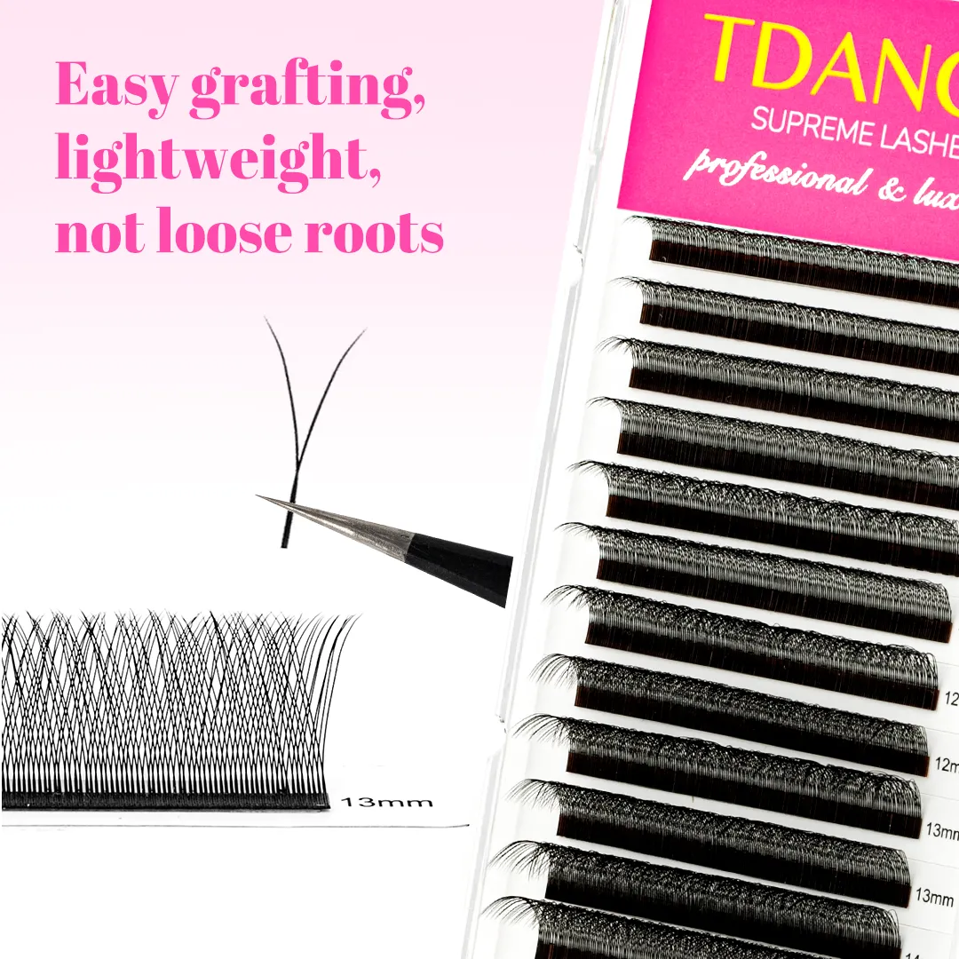 Single Tip 2D Y Hand Made Eyelash Extension Softer False Mink Lashes Y Shaped Eye Lashes for Makeup Tools — image 2
