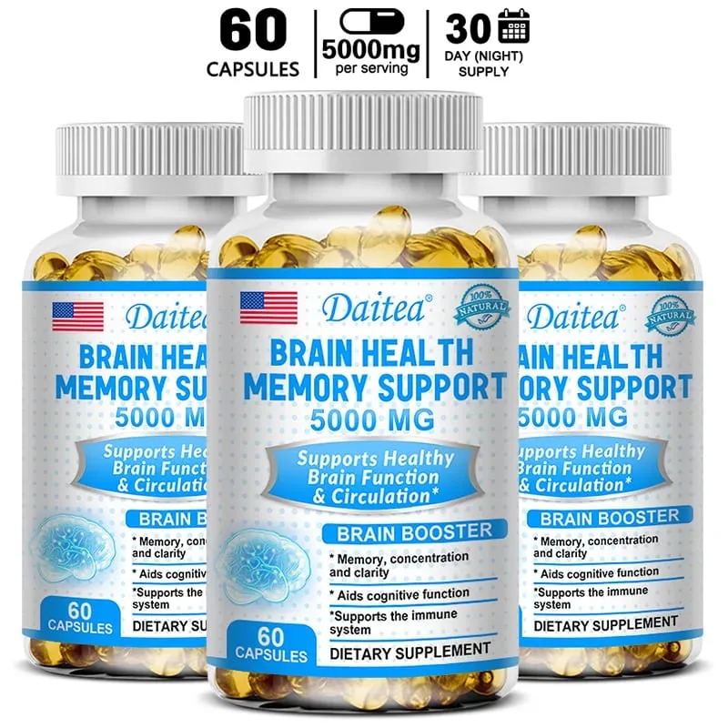 Cápsulas Nootrópicas para Saúde do Cérebro 5000mg Aumentam o Foco da Memória e Clareza Função Cognitiva e Desempenho Mental da Circulação Sanguínea — image 10