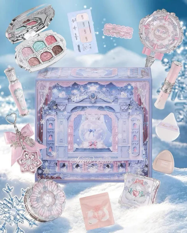 Flower Knows Snow Ballet Makeup Set Eyeshadow Blush Lip Glaze Full Kit Gift Box