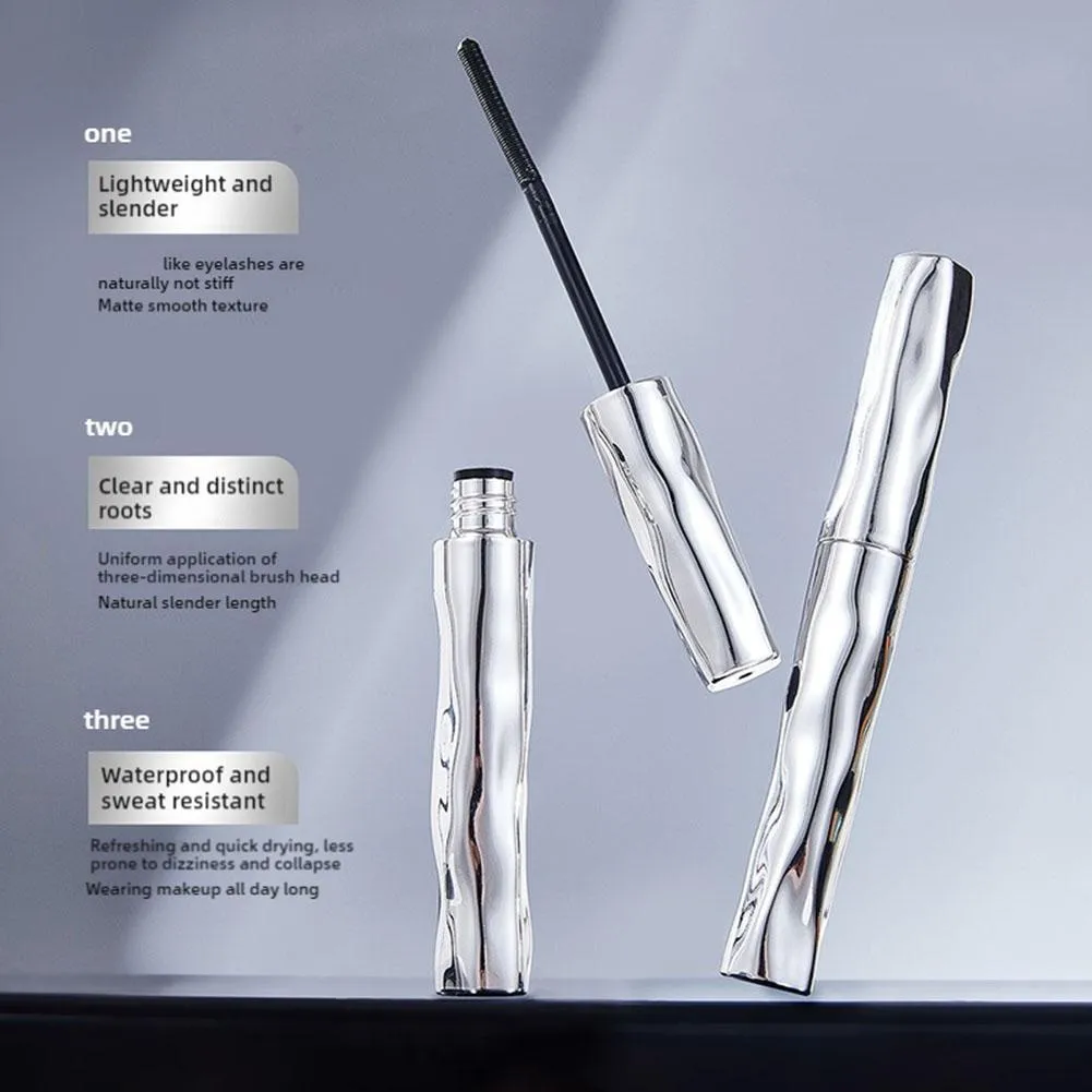 ZkYo Steel Tube Eyelash Primer Natural Black Mascara 3D Thick And Fluffy Waterproof Non-Smudging Women Eye Makeup
