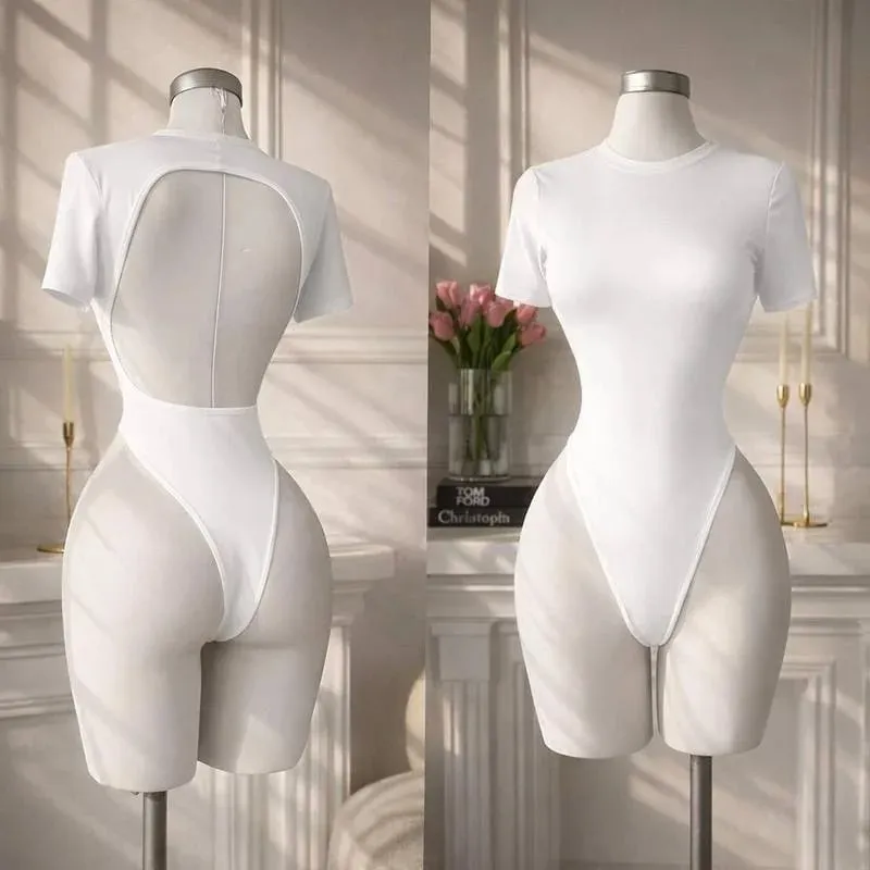 Women's High-Quality Backless Bodysuit Basic Solid Color Comfortable Fit Underwear