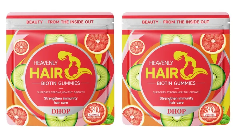 Biotin Gummies with Vitamin C and B12 Supports Strong Healthy Hair Growth Hair Care with Kiwi and Pomelo Extract - 15 Servings — image 8