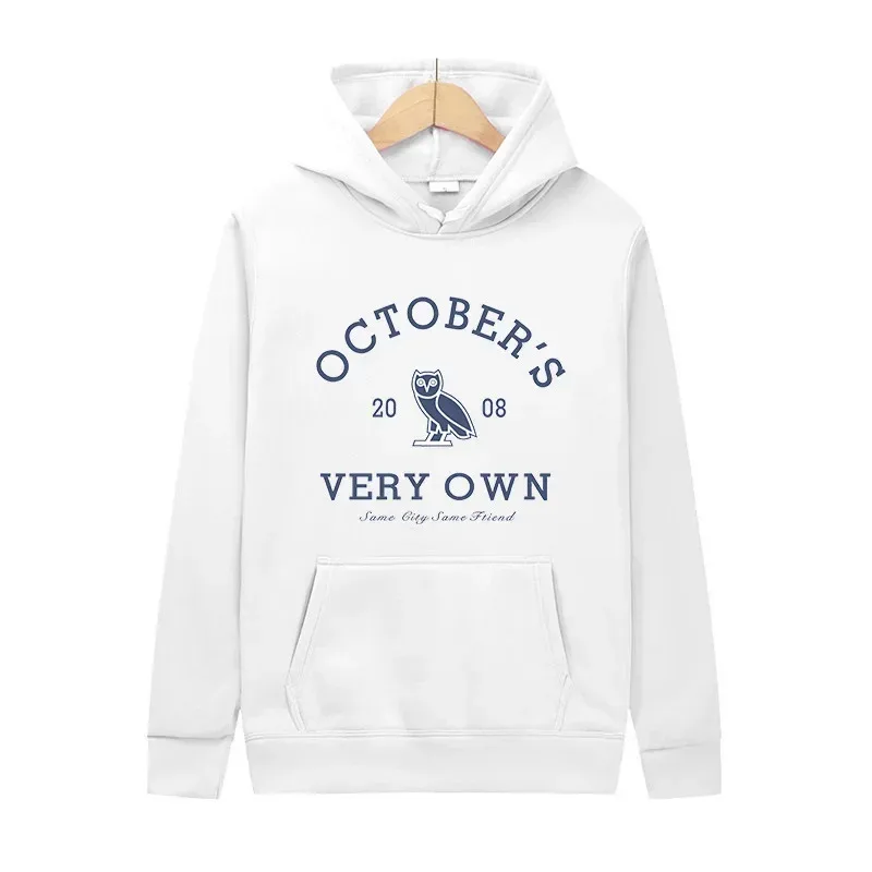 October's Very Own Owl Print Hoodie Unisex Men Women Casual Pullover Long Sleeve Streetwear Fleece Hooded Sweatshirt With Pocket