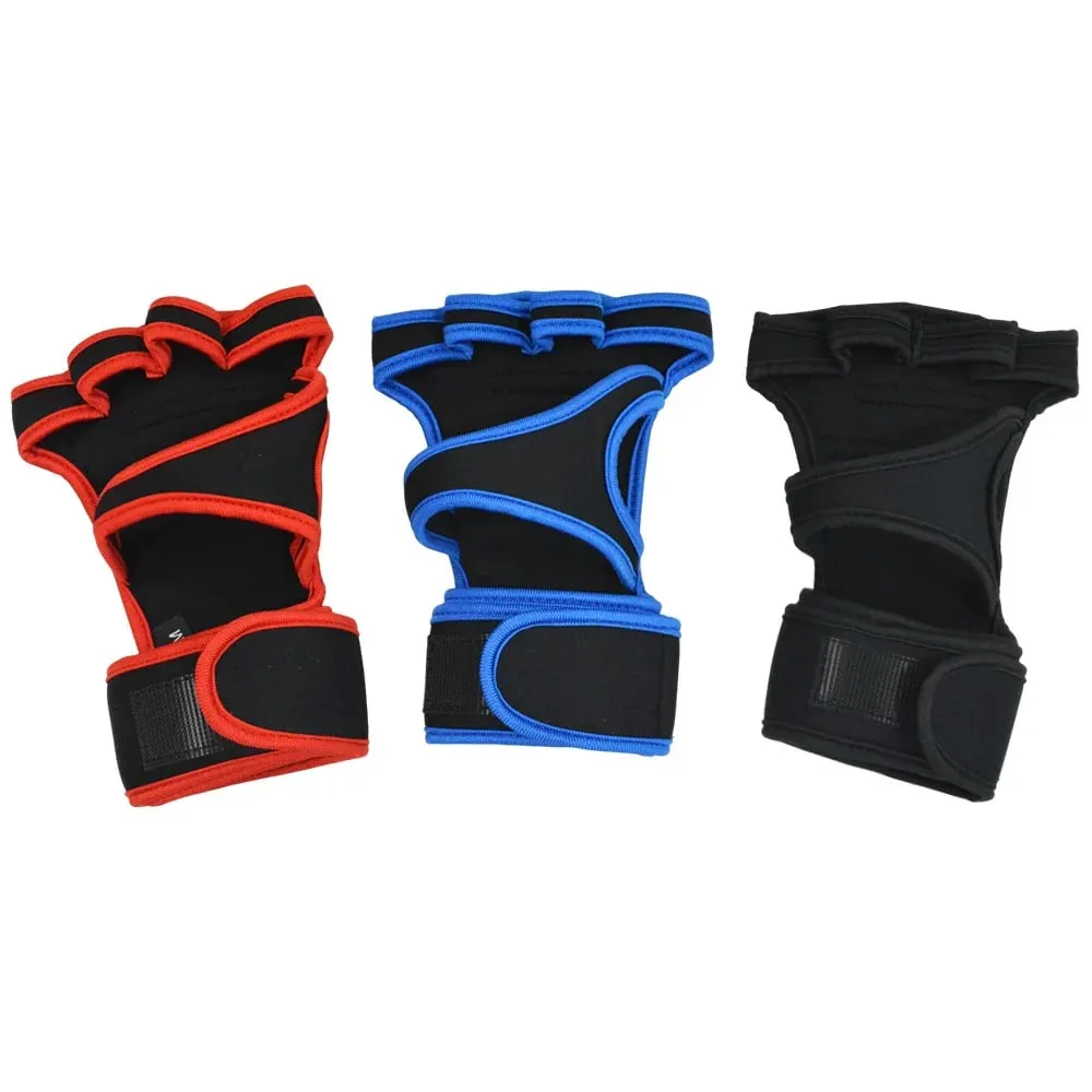 2PCS Training Sport Gloves for Men Women Workout Gloves Fitness Body Building Weightlifting Gym Hand Wrist Palm Protector Gloves — image 5