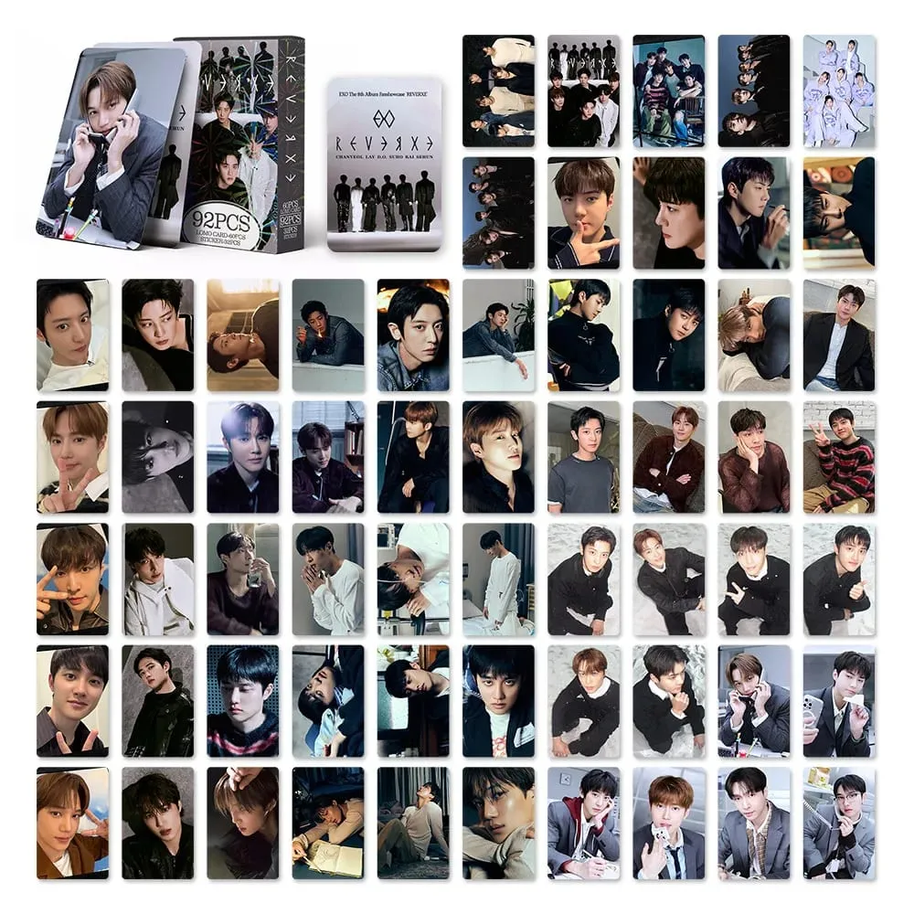92pcs EXO New Album REVERXE Photocards Stickers Kpop Merch Lomo Cards Set Fans Collection Cards Gifts — image 3