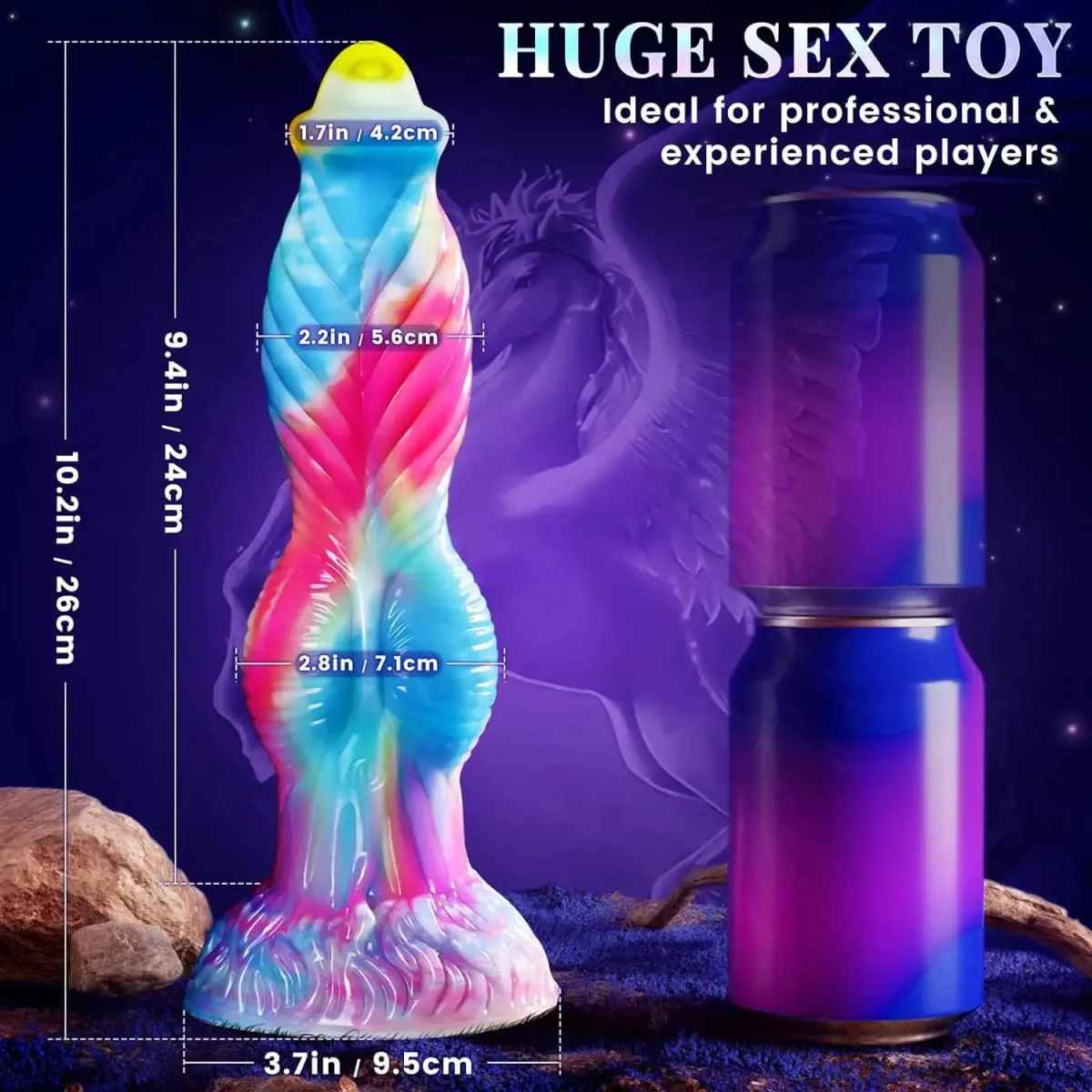 Thrusting Dragon Dildo Vibrator Sex Toys 10" 4IN1 Monster Remote Control Thick Dildo Suction Cup Dildo Anal Toys Adult Product — image 3