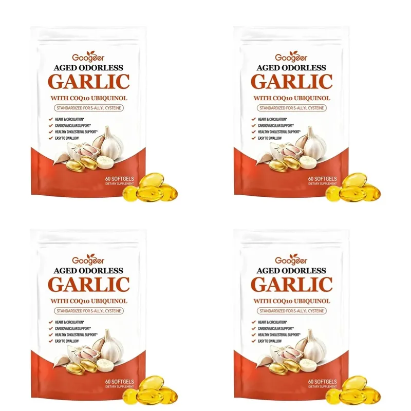 Googeer Aged Odorless Garlic Softgels with CoQ10 Ubiquinol Vitamin K2 MK-7 Heart Circulation Energy Immune Support 60 Count — image 10