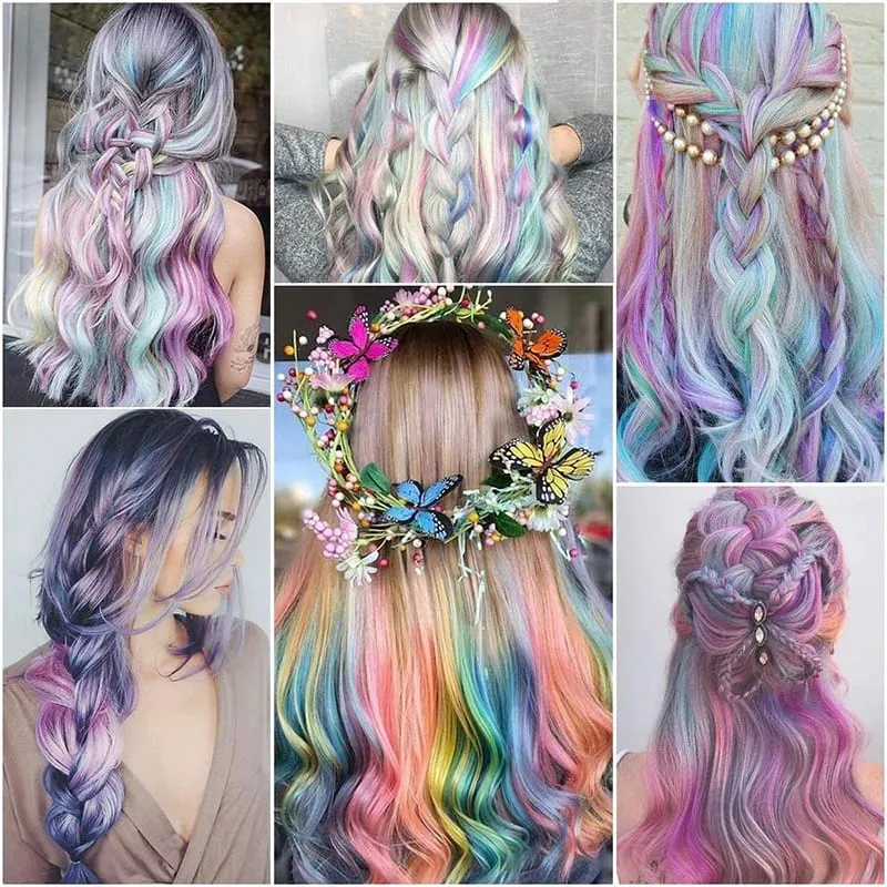 Pick dye wig piece female color hanging ear dye one-piece simulated long straight hair extension piece — image 7
