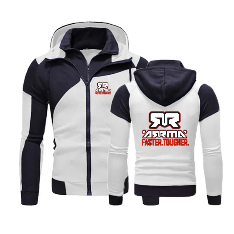 Rc The men's multi-color striped hooded sweatshirt is suitable for spring and autumn hoodies jacket — image 3