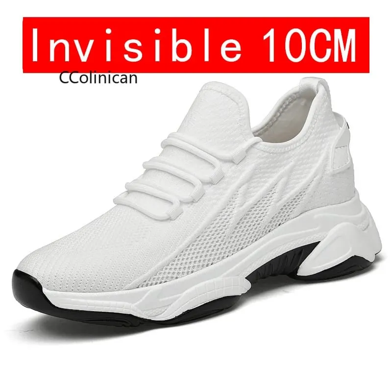 Men's Invisible Height Increasing Casual Shoes 10cm Elevator Breathable Mesh Upper Walking Shoes with Soft Bottom — image 5