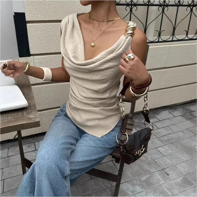 2026 New Women's Summer Tank Top with Metallic Accents — image 5