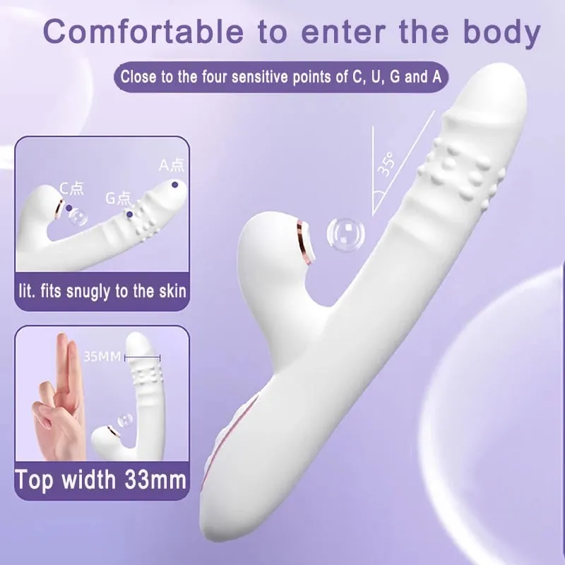 Dildo Sex Toys Vibrator Thrustingwith multiple vibration/sucking modes Multifunctional waterproof Thrusting with Licking — image 3