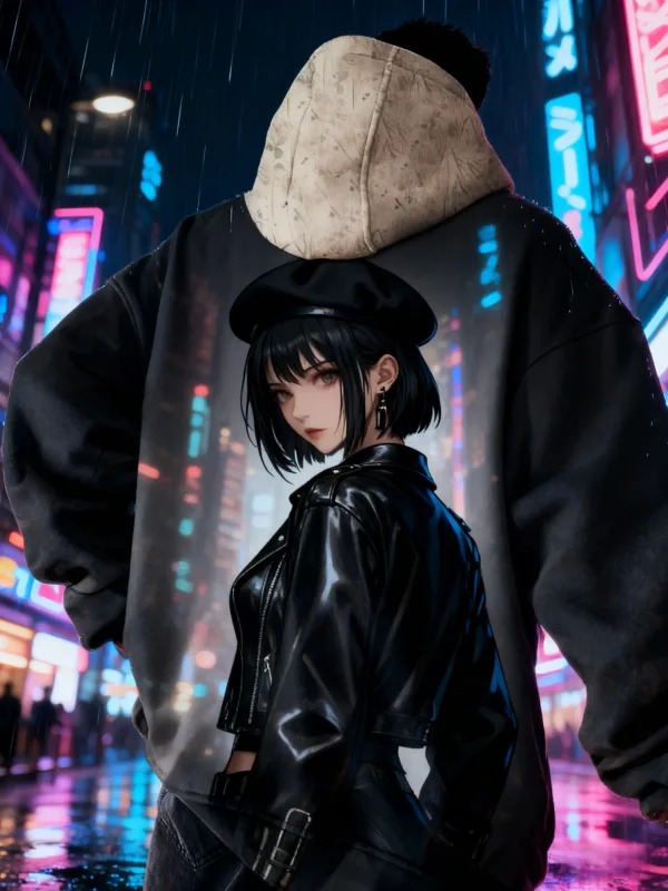 2026 Hot Anime girl back pattern Sweatshirt Casual Long Sleeve Hooded Pullover 3D Printing Top Fashion Oversized Men's Hoodies — image 3