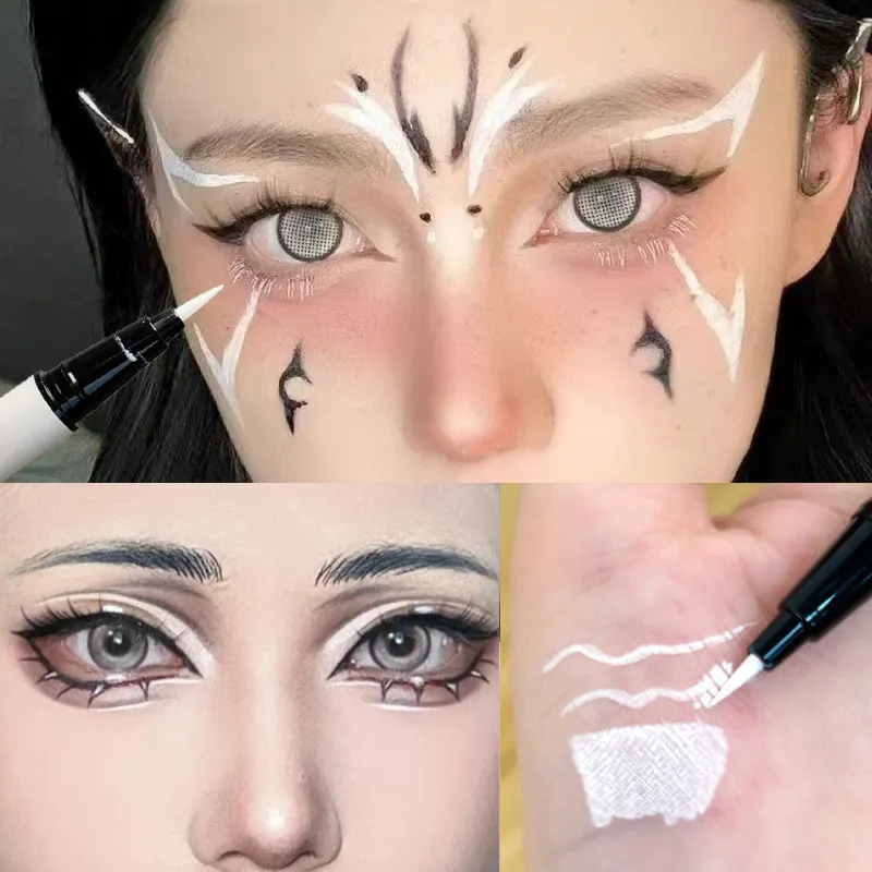 1PC White Liquid Eyeliner Pen Matte Black Long Lasting Waterproof Eye Liner Pencil Quick-drying Non-smudge Eye Makeup for Women — image 1