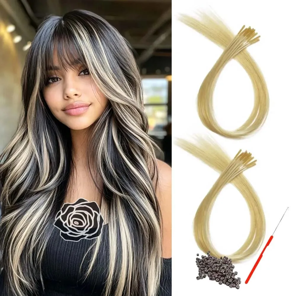 20roots 16inch I-tip Fusion colorful Synthetic Hair Extensions with crochet hook and ring Y2K style — image 2