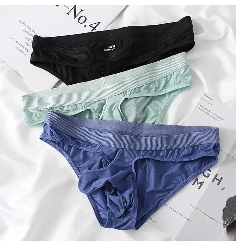Men's Ice Silk Briefs Summer Transparent Seamless Quick-drying Man Breathable Panties Ultra-thin Underwear — image 18