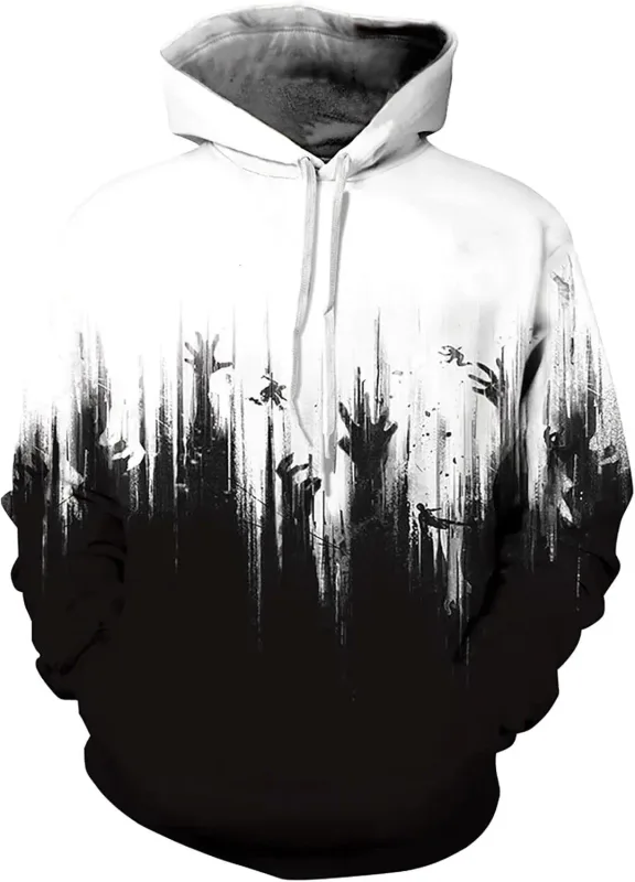 Sweat à capuche graphique pour hommes, sweat à capuche imprimé nouveauté unisexe, sweat-shirt à motif 3D avec poche, sweat à capuche graphique chaud à manches longues Me — image 6