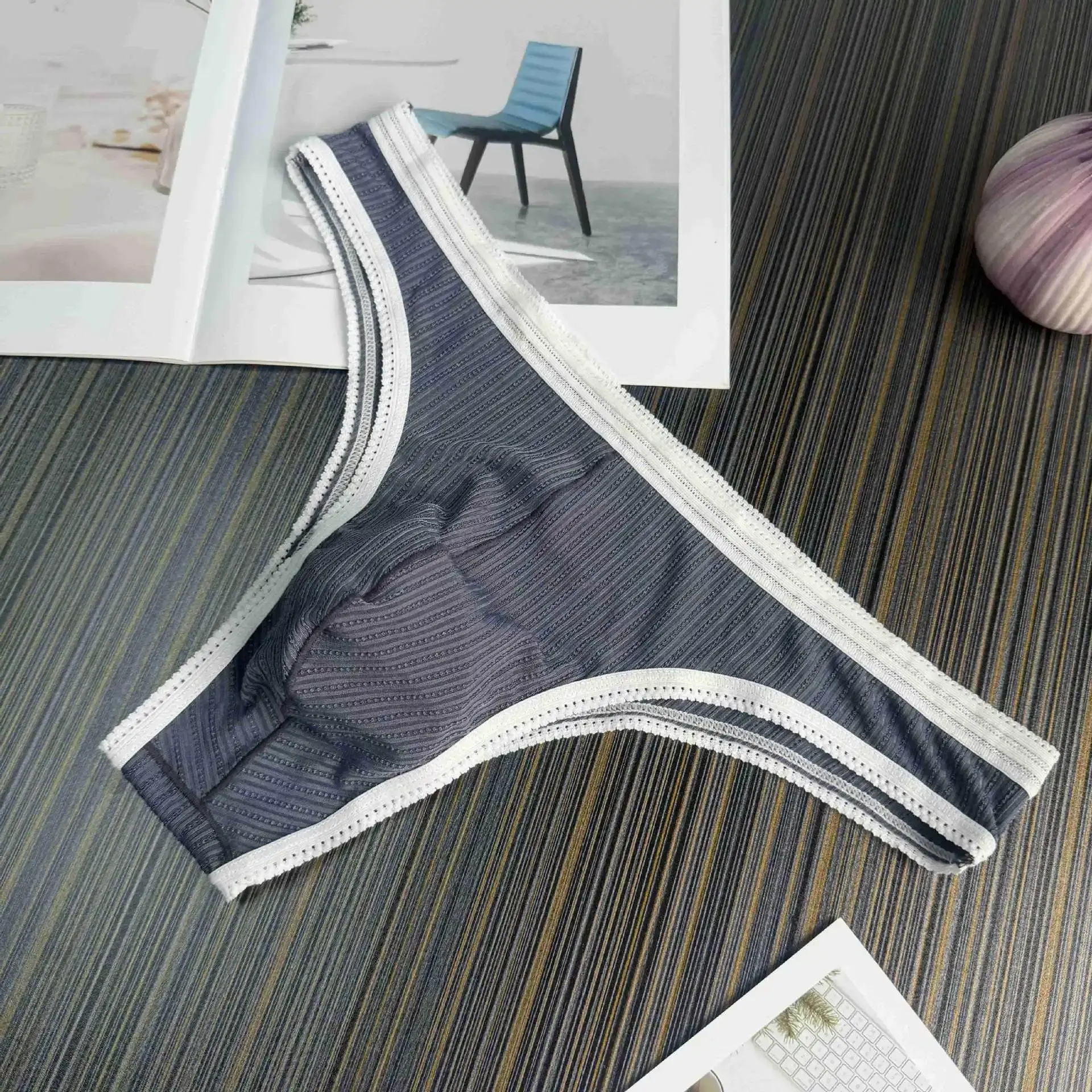 New Men Triangle Briefs Comfortable Breathable Sexy Underwear Large Pouch Solid Color — image 3