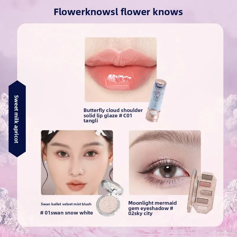 Flowerknows Makeup Presentset Little Angel Bunny Garden Shell Smycken Lip Glaze Blusher Flower Know SWEETIE BEAR Blush Concealer — image 23