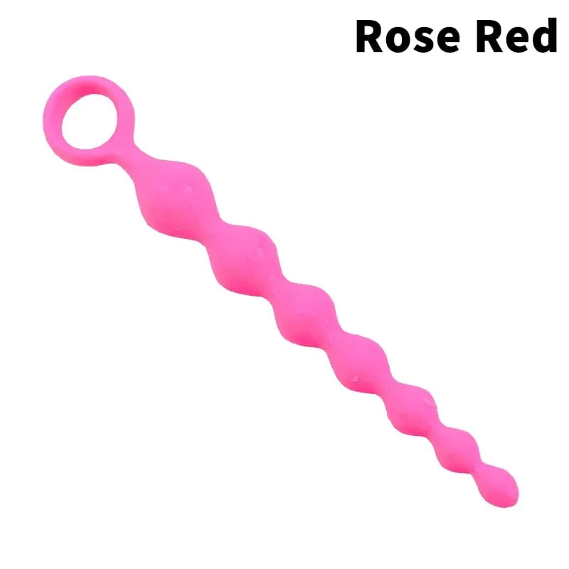 [NM]1Pc Beads Soft Anal Plug 7 Balls Silicone G-Spot Stimulating Butt Plugs Anal Stimulation Pull Bead Dildo Deep Anal Sex Toy