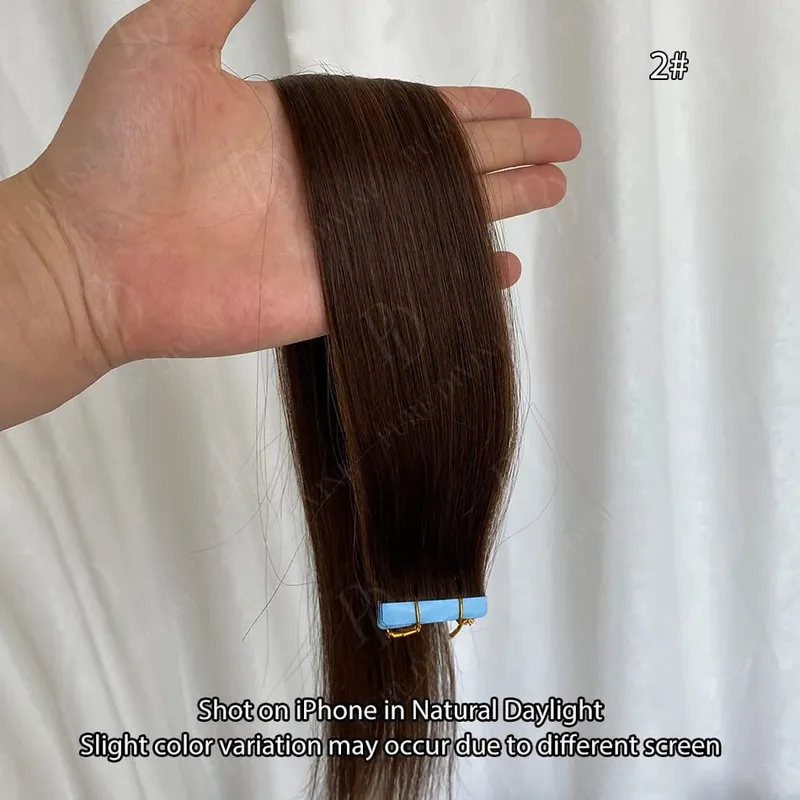 Invisible Tape In Hair Extensions Real Human Hair Seamless PU Skin Weft Human Hair Tape Ins 2.5g/pc 50g/set 22 24 Inches — image 12
