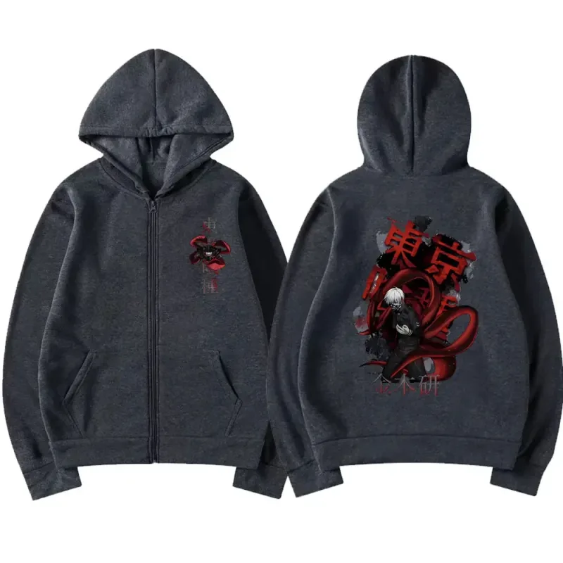 Anime Tokyo Ghoul Kaneki Ken Graphic Zipper Hoodie Men Women Casual Hooded Pullover Fashion Oversized Zip Up Sweatshirts Jackets — image 13