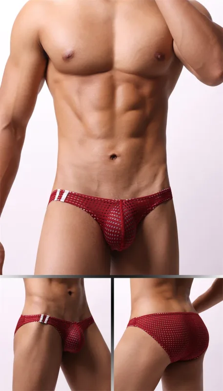 Slip da uomo Estate Traspirante Fori Intimo U Convesso Sottile Vita bassa Slip intimo da uomo Slip Mutande Calzoncillos