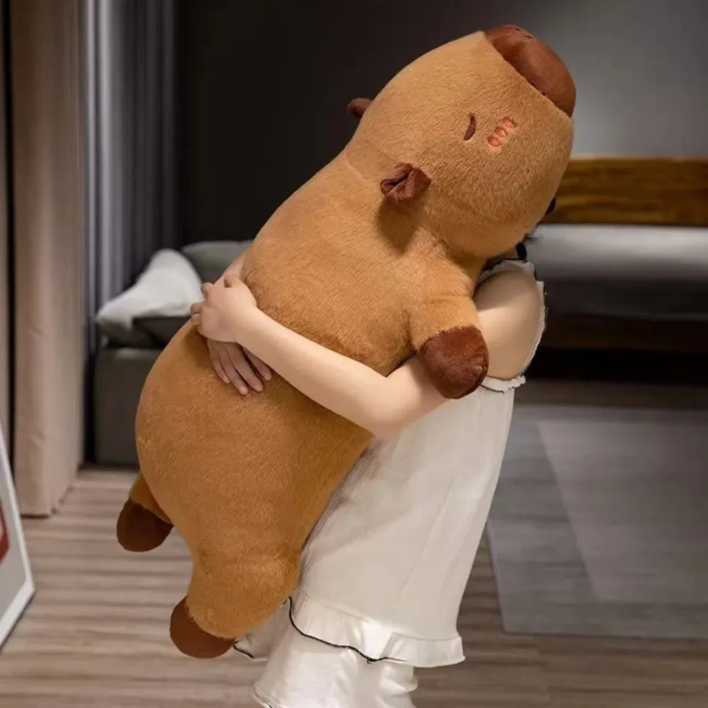 50/70/90cm Cartoon Stuffed Capybara Plush Toy Giant Bed Long Pillow Sleep Creative Rectangle Cushion Home Decor