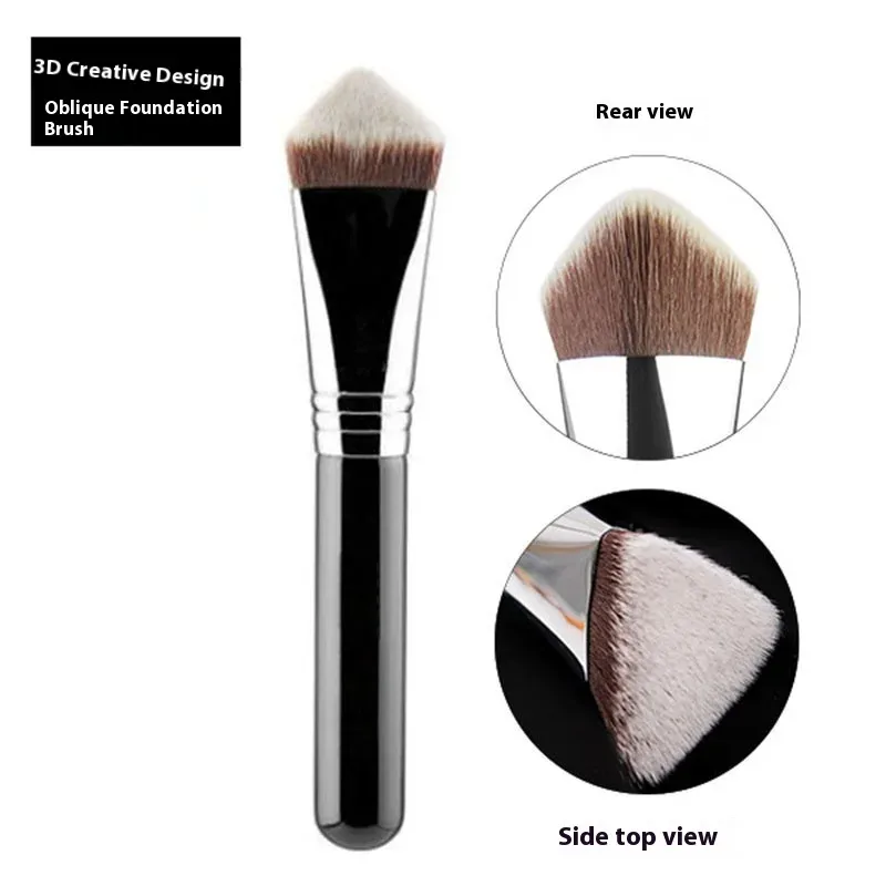 Makeup Kabuki Foundation Brush Luxury Single Pro Large Slant Triangle Square Tapered Vegan Cosmetic Brushes
