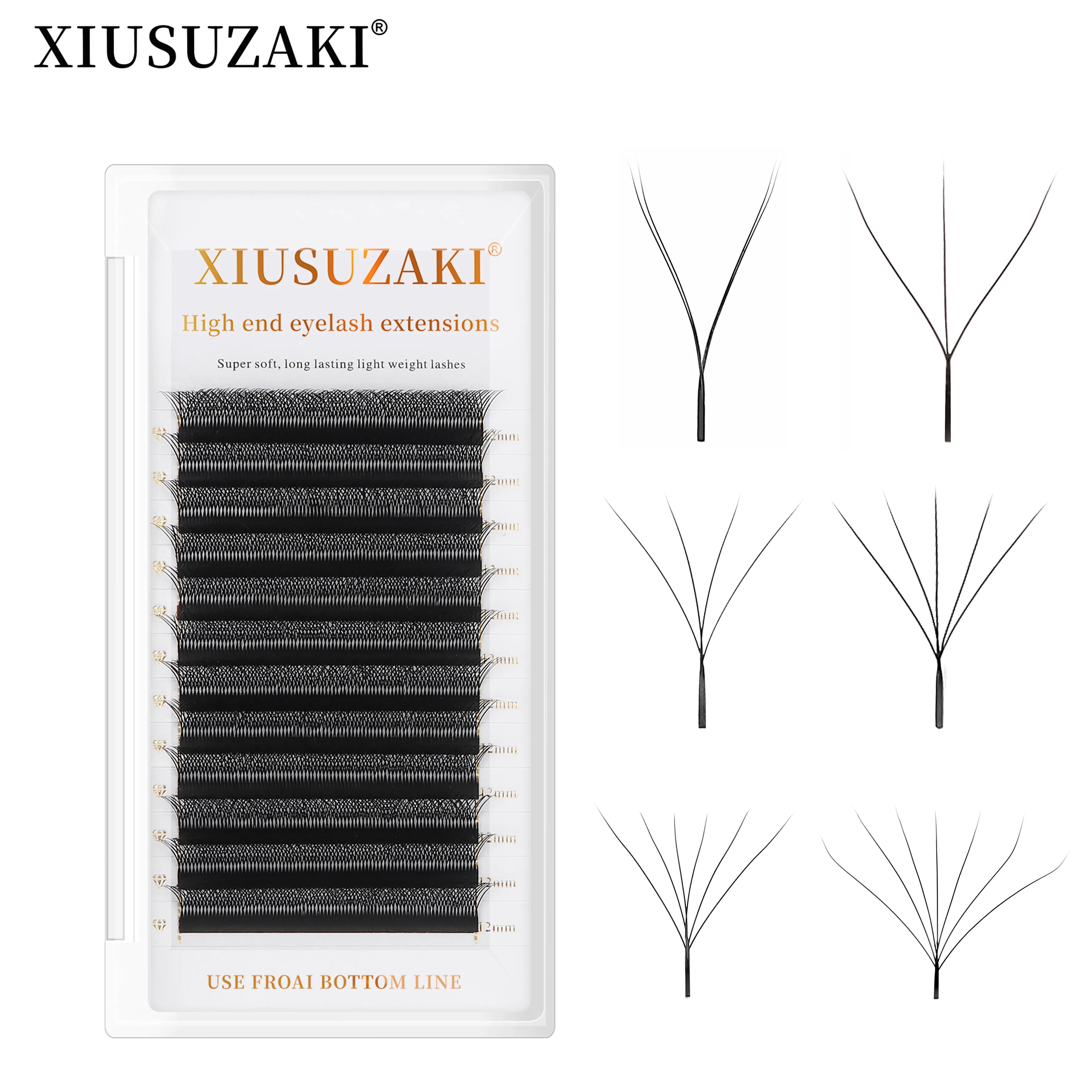 W Shaped Bloom 2D 3D 4D 5D 6D 7D 8D อัตโนมัติดอก Premade แฟน Eyelashes Extensions ธรรมชาติ yy แต่ละขนตา