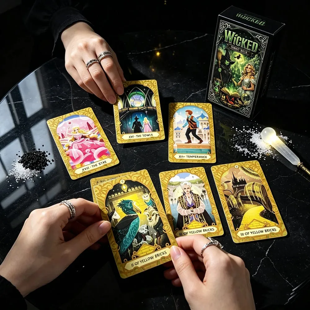 Wicked Tarot Deck 78 Tarot Cards Fantasy Magic Witch Divination Cards Game Fate Prediction Tarot Board Game Halloween Games Gift — image 3