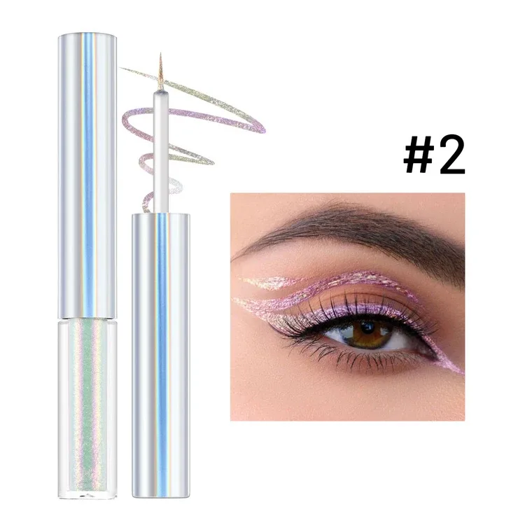 19 Colors Holographic Chameleon Liquid Eyeliner Metallic Glitter Color-Shifting Eye Liner Long Lasting Waterproof Eyes Makeup