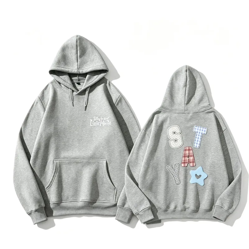 Hoodies STAY In Our Little House Zipper Hoodie Kpop Fashion Star Same Letter Print Sweatshirt High Quality Cotton Thick T Shirt — image 6