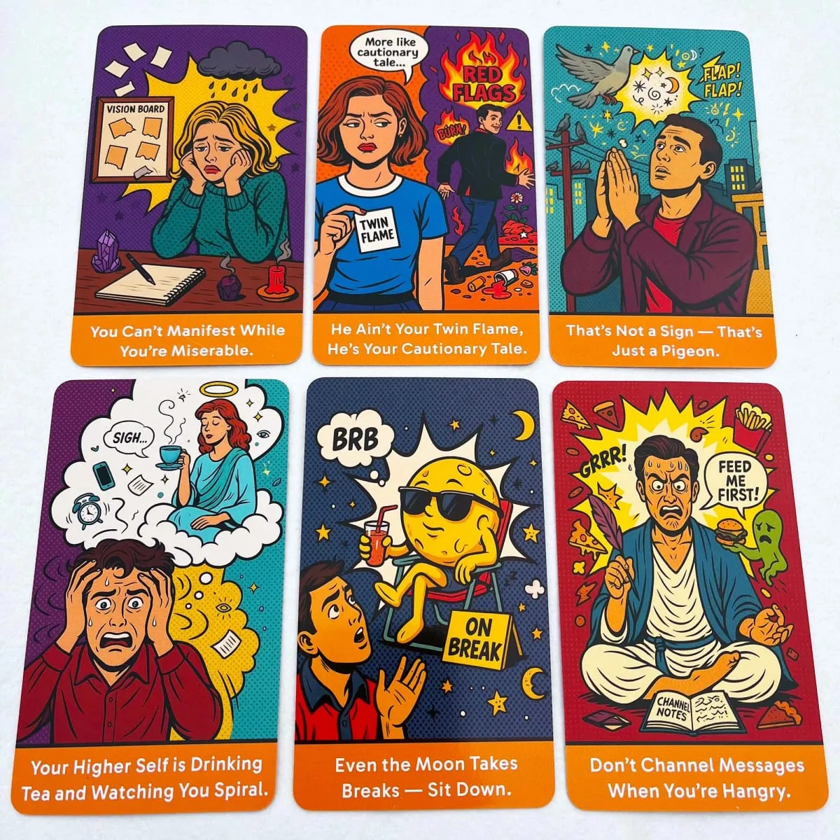78 Card Deck Sassy Spirits Oracle Card Deck, Humorous Divination Cards Includes Funny Honest Trendy Art Comic Style — image 6