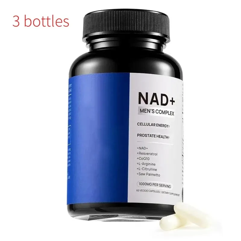 NAD+ Capsule for Men with Resveratrol CoQ10 & Zinc Nutrition Supplement Cellular Energy Antioxidant Support 60 Count Per Bottle — image 9